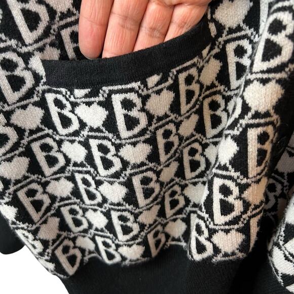 BERENICE Paris Wool Cashmere Blend Cardigan in Black and White Size Large - Picture 6 of 11